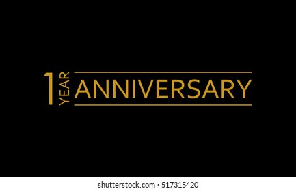 1 Year Anniversary Icon. 1st Birthday Emblem. Anniversary Design Element. Vector Illustration.