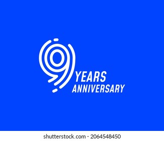 1 year anniversary logo design. Simple line number for celebration. Minimalist digital stripe