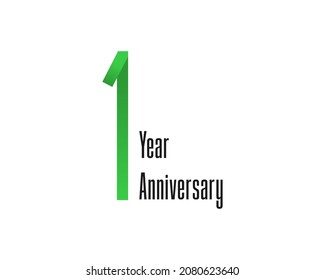 1 year anniversary logo design. The number for celebration with high and thin style