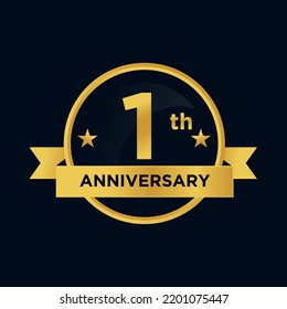 1 year anniversary logo gold color