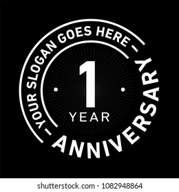 1 year anniversary logo template. Vector and illustration.