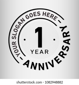 1 year anniversary logo template. Vector and illustration.