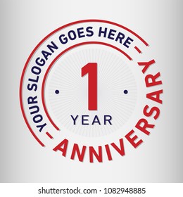 1 year anniversary logo template. Vector and illustration.