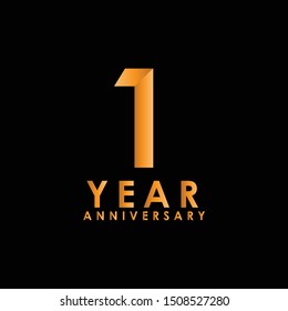 1 Year Anniversary Logo and Template Vector, Design for Banner, Greeting Card or Print