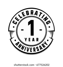 1 year anniversary logo template. Vector and illustration.