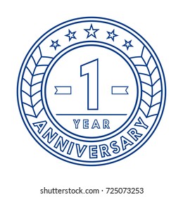 1 year anniversary logo template. 