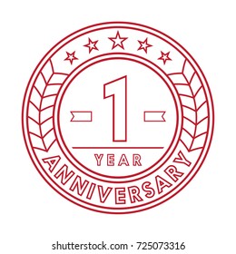 1 year anniversary logo template. 