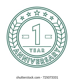 1 year anniversary logo template. 