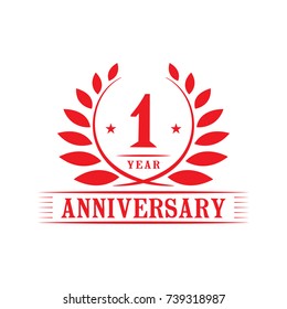 1 year anniversary logo template.