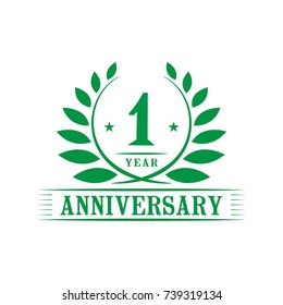 1 year anniversary logo template.