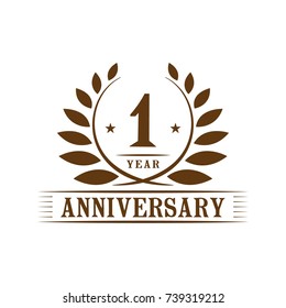 1 year anniversary logo template.