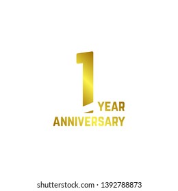 1 Year Anniversary Logo Vector Template Design Illustration