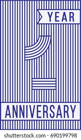 1 year anniversary logo. Vector and illustration. Line art anniversary design template.