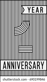 1 year anniversary logo. Vector and illustration. Line art anniversary design template.