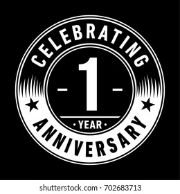 1 year anniversary logo. Vector and illustration.