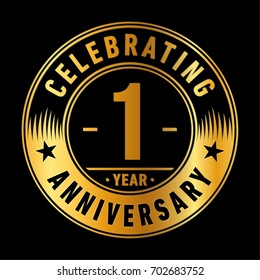 1 year anniversary logo. Vector and illustration.