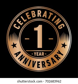 1 year anniversary logo. Vector and illustration.