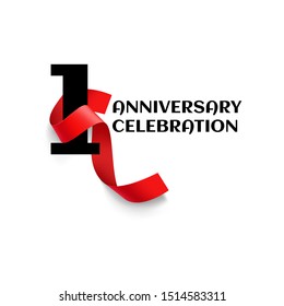 1 Year Anniversary Vector Template Design Illustration