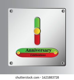 1 Year Anniversary Vector Template Design Illustration