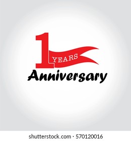 1  year  anniversary.vector illustration.eps10.