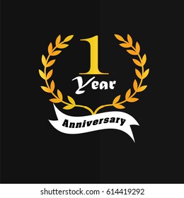 1 year  anniversary.vector illustration.eps10.