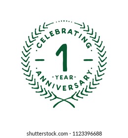 1 year design template. 1st vector and illustration.
