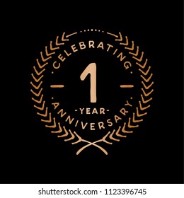 1 year design template. 1st vector and illustration.