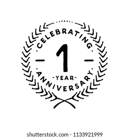 1 year design template. 1st vector and illustration.