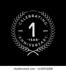 1 year design template. 1st vector and illustration.