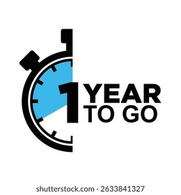 1 year to go last countdown icon. Countdown left days banner. count time vector icon illustration