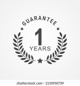 1 year Guarantee Icon in black Color