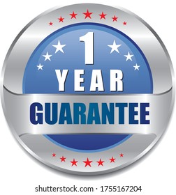 1 Year guarantee stamp vector logo images, Guarantee vector stock photos, Guarantee vector illustration of logo