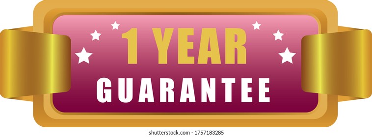 1 Year Guarantee stamp vector logo images, Guarantee vector stock photos, Guarantee vector illustration of logo