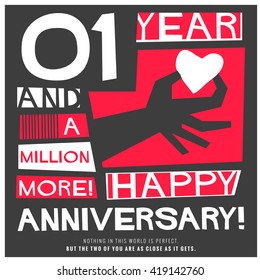 1 Year Happy Anniversary (Vector Illustration Concept Design)