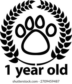 1 year old 1-1 solated on white background