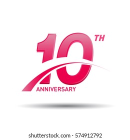 1 year pink anniversary. business, corporate, wedding, love, valentine logo celebration