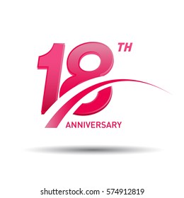 1 year pink anniversary. business, corporate, wedding, love, valentine logo celebration