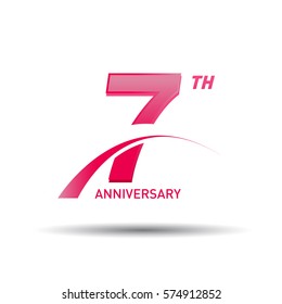 1 year pink anniversary. business, corporate, wedding, love, valentine logo celebration