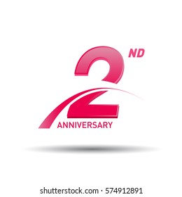 1 year pink anniversary. business, corporate, wedding, love, valentine logo celebration