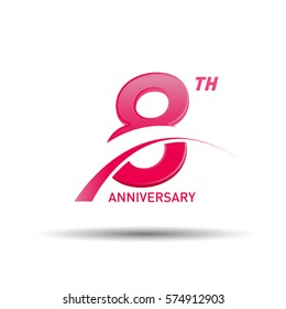 1 year pink anniversary. business, corporate, wedding, love, valentine logo celebration