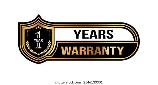 1 Year warranty badge for Product packaging warranty sticker
