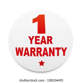 1 year warranty button. Vector
