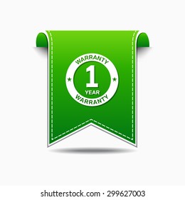 1 Year Warranty Green Vector Icon Design