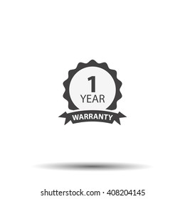 1 year warranty icon isolated on white background