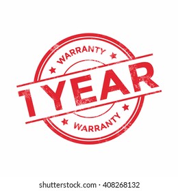 1 year warranty icon isolated on white background