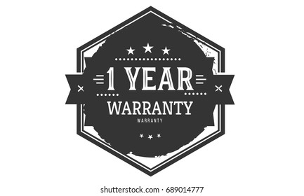 1 year warranty icon vintage rubber stamp guarantee