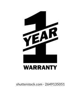 1 year warranty label. guarantee sign and symbol