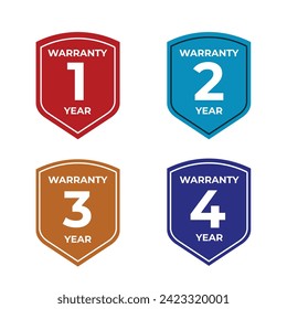 1 year warranty label. vector illustration