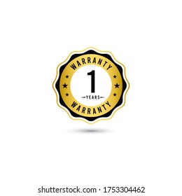 1 Year Warranty Logo Icon Vector Template Design Illustration