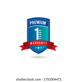 1 Year Warranty Logo Icon Vector Template Design Illustration